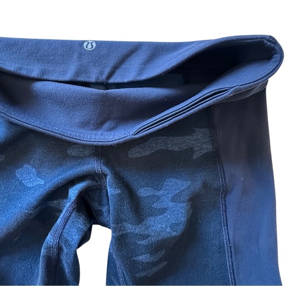 LULULEMON WUNDER UNDER Sashiko Inkwell Blue camouflage leggings 6 artsy indie - Picture 9 of 11